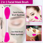 Namgznso dual sided silicone face mask applicator spatula and texturized exfoliating brush tool close up