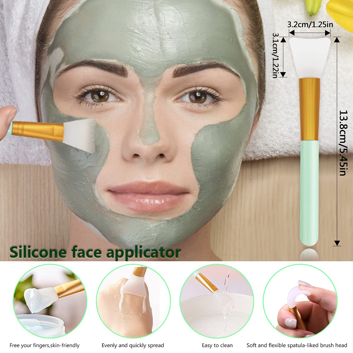 Premium non porous silicone skincare tool bundle by Namgznso including face scrapers and lip exfoliators