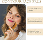 Close-up of the lymphatic drainage facial massager showing soft bristles for jawline sculpting