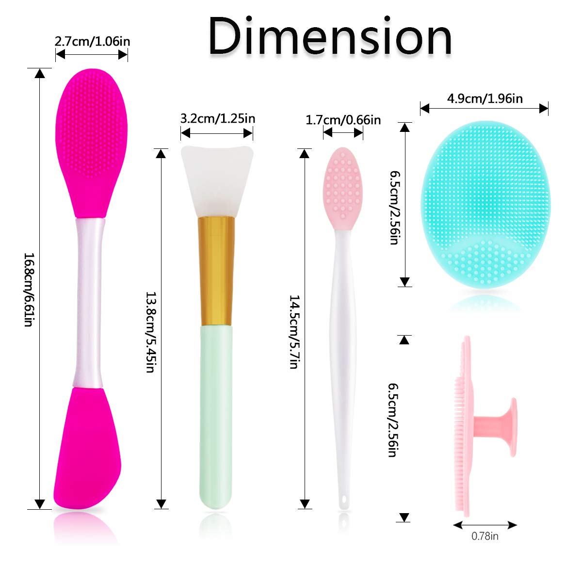 Authentic imported Namgznso multi functional five piece facial exfoliation and cleansing brush set details