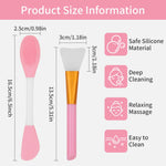 Close up view of the flexible flat spatula tip for smooth mud mask distribution.
