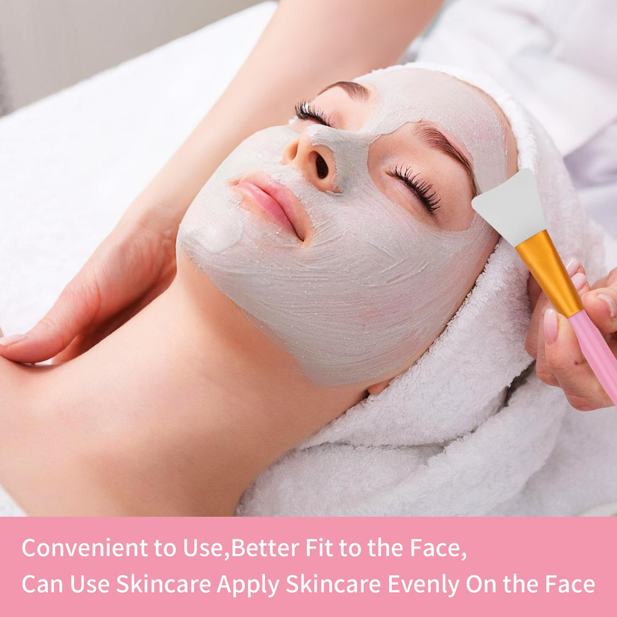 Hygienic hairless mask brush set being rinsed easily under clean running tap water.