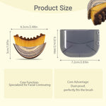 Ergonomic wooden handle of the OVQ lymphatic brush designed to comfortably fit the hand.