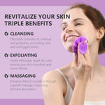 BEAUTAIL manual facial cleansing brush black and purple two pack set