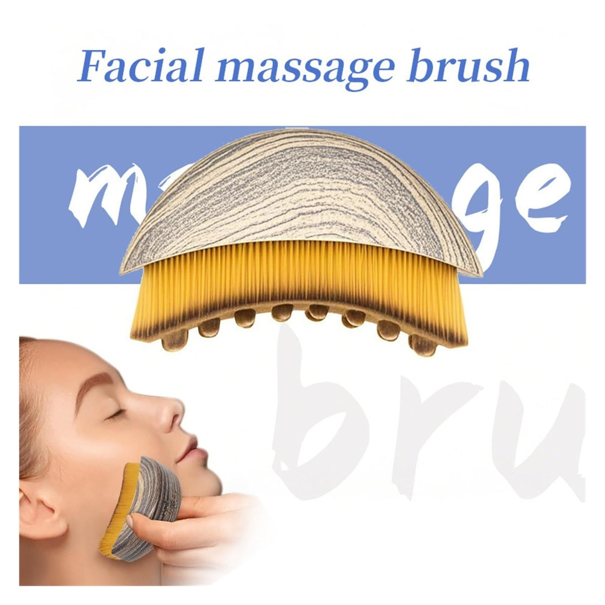 Side angle of the half moon ergonomic handle of the JIALIANER face contouring brush