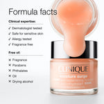 Close up view of the lightweight pink gel cream formula inside the Clinique Moisture Surge jar