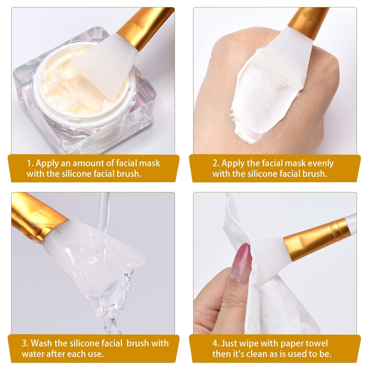 LORMAY professional aesthetic jelly brush tools being washed easily under running tap water