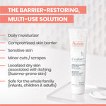 Texture of Avene Cicalfate restorative cream being dispensed from the tube