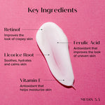 Medix Retinol plus Ferulic Acid moisturizer bottle for crepey skin treatment