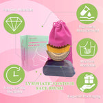 Close up view of the ultra soft hypoallergenic waterproof PBT bristles on the XINARIO manual face massager