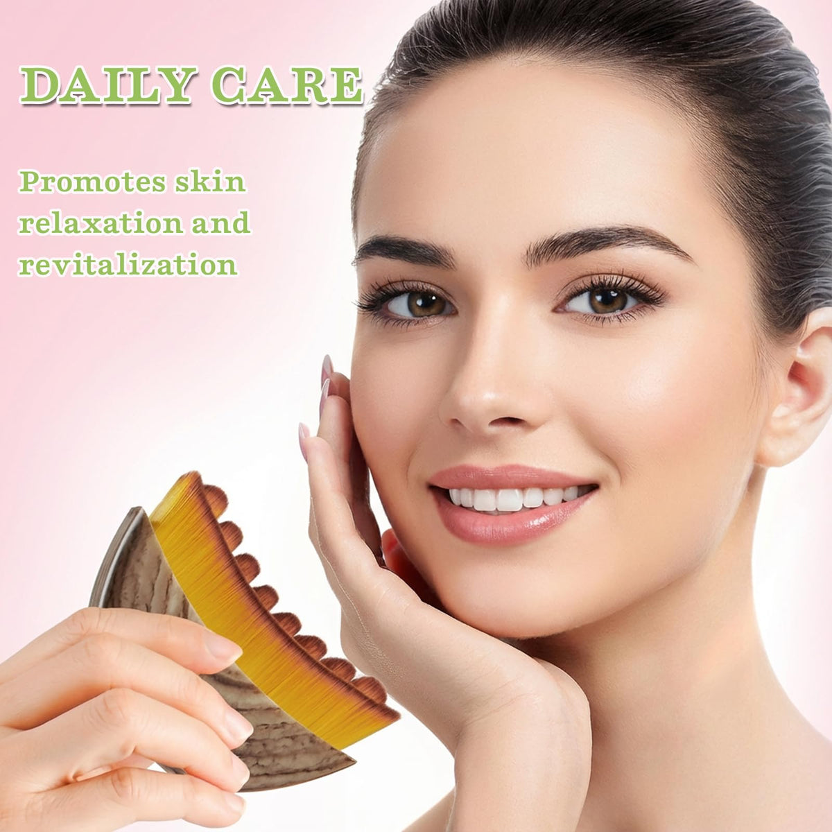 Side profile of the brown XINARIO face contouring tool highlighting the compact travel friendly lightweight design
