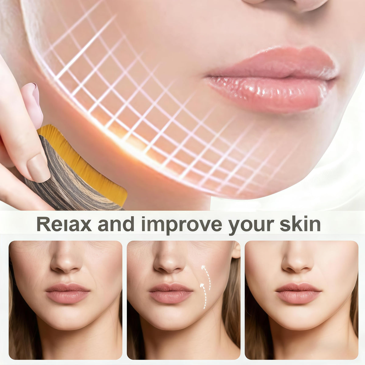 Ergonomically designed manual lymphatic face brush set for holistic self care