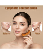 Kojeva facial dry brushing tool highlighting the ergonomic shape designed for jawline sculpting and neck massage.