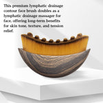 The portable gua sha alternative brush held in hand to showcase its compact travel friendly size.
