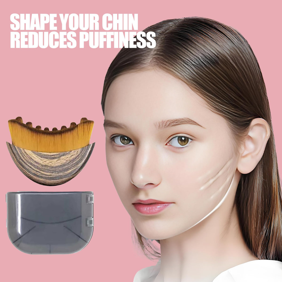 ZAZKHC double chin reducer tool being held to demonstrate the ergonomic handle grip.