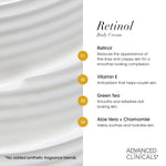 Authentic imported Advanced Clinicals anti aging face and body cream jar texture close up