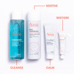 Avène French pharmacy skincare starter kit for sensitive skin packaging details highlighting postbiotic ingredients
