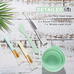 Complete packaging view of the Plazuria premium home spa skincare kit with all five application components