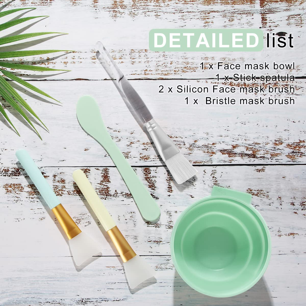 Complete packaging view of the Plazuria premium home spa skincare kit with all five application components