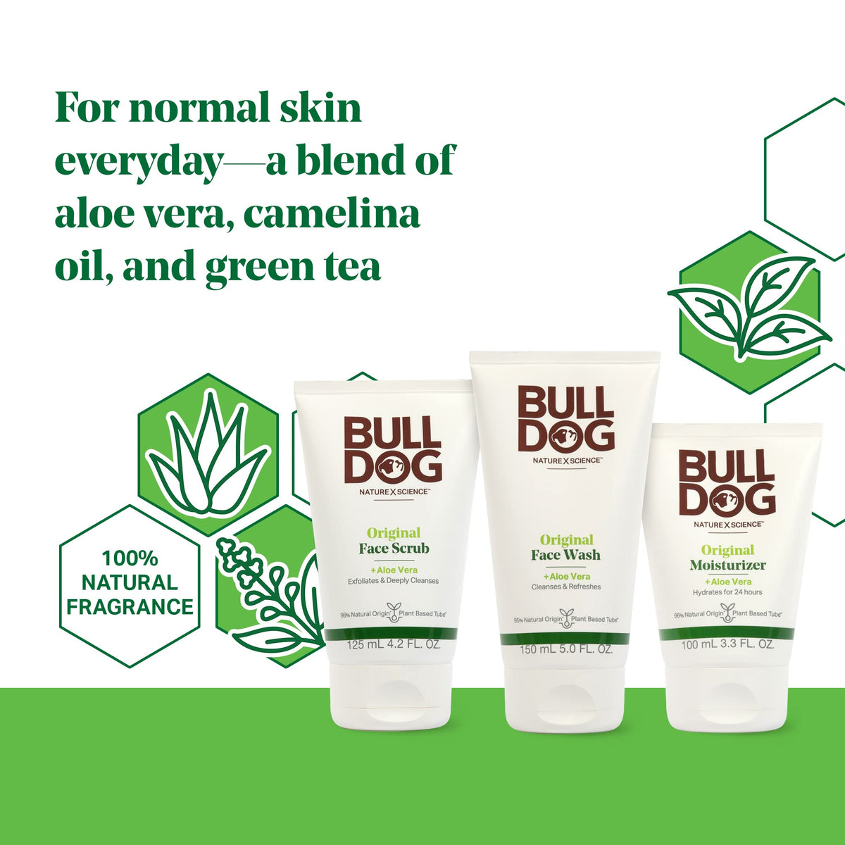Bulldog Original Face Wash one hundred fifty milliliter bottle with aloe vera for men.