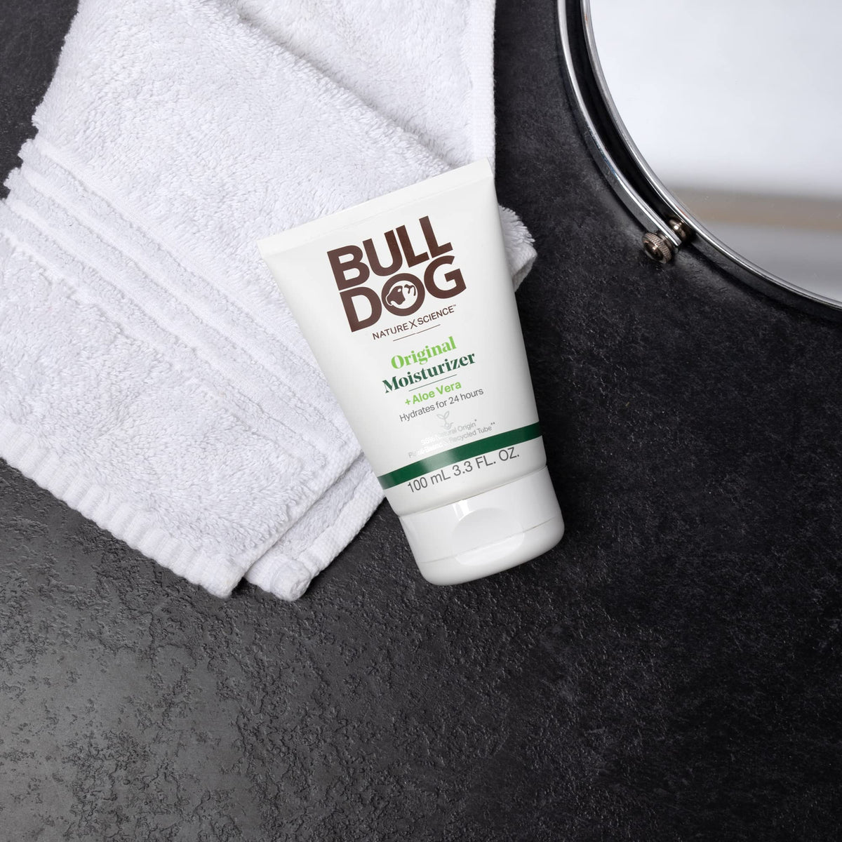 Bulldog imported mens skincare kit unboxed showing texture of the face scrub and wash.