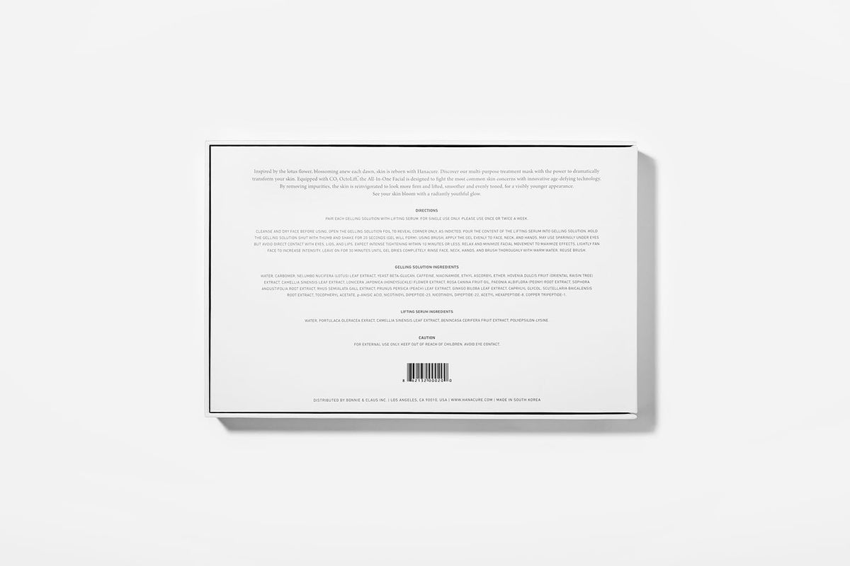 Hanacure anti aging face mask ampoules and gel solutions with the official application brush