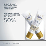 RoC Deep Wrinkle Night Cream tube placed alongside its protective outer cardboard packaging