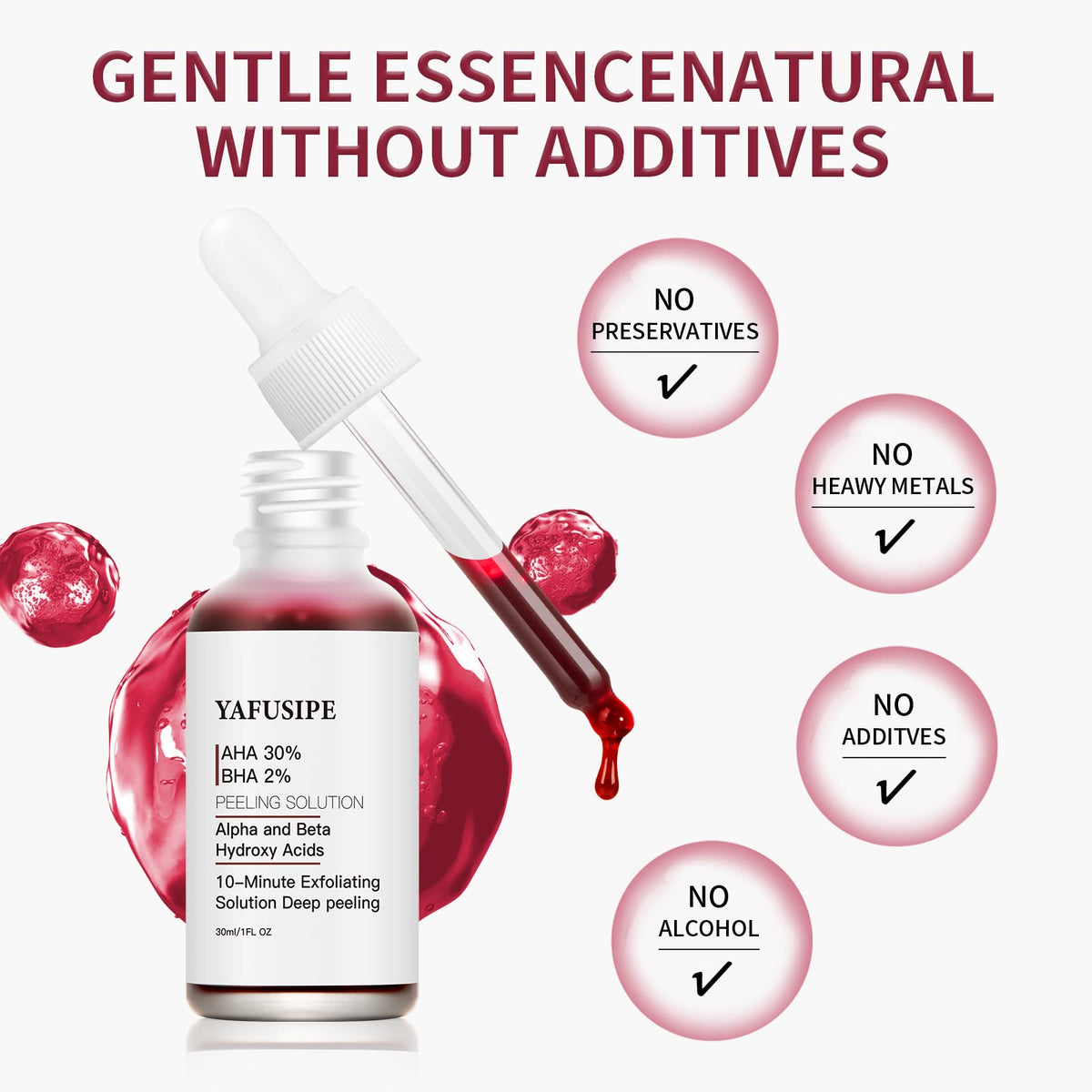 The Ordinary chemical peel solution bottle on a clean white surface emphasizing skincare routine steps.