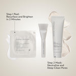 Shani Darden 2-step exfoliating kit unboxed revealing the mini travel size components.