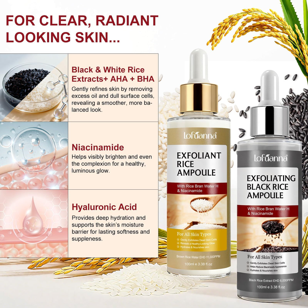 OEDPMFYL exfoliating face and body scrub serum application instructions graphic