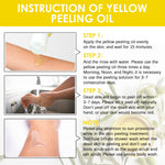 Application process of yellow peeling oil using a cotton swab on clean skin