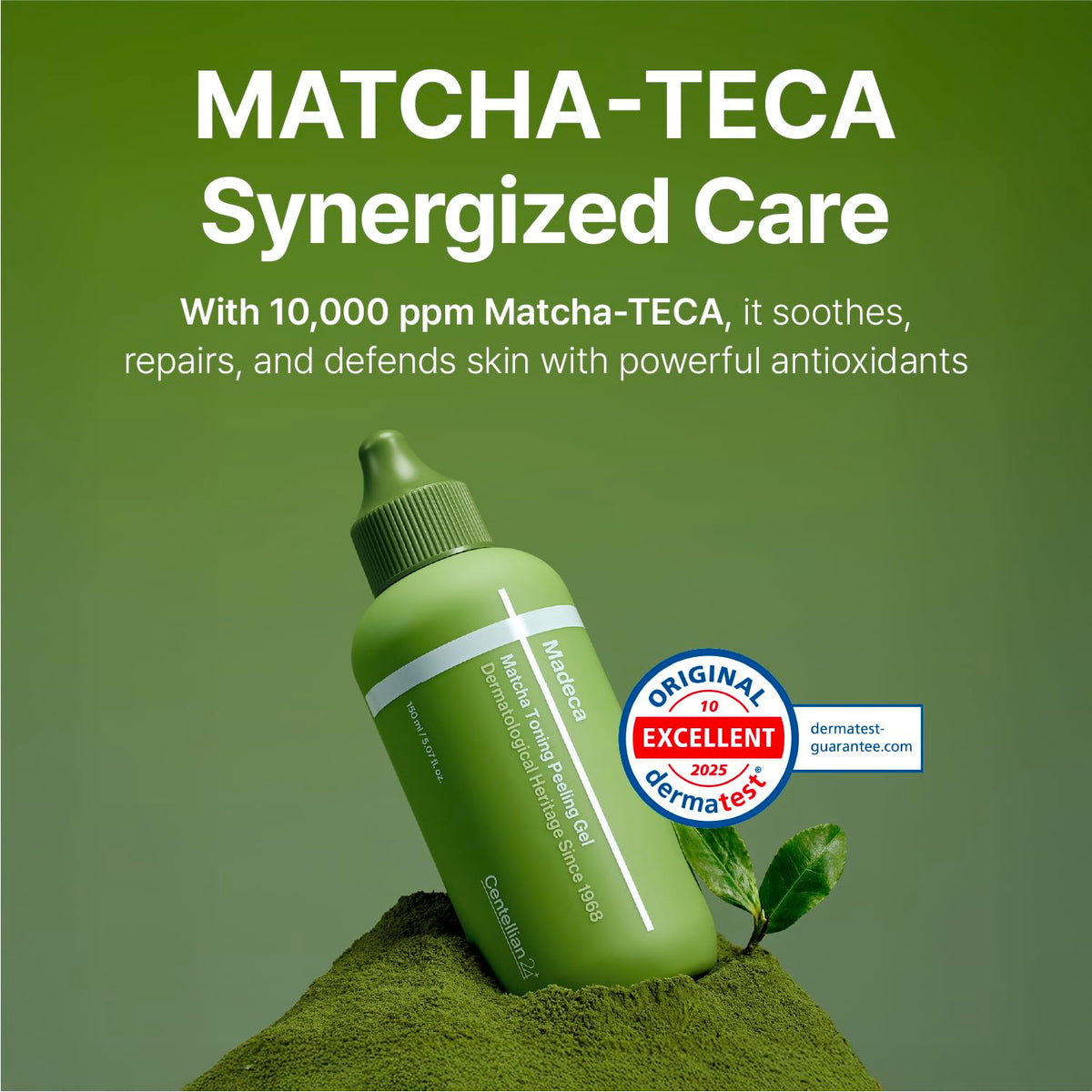 Centellian 24 Madeca Matcha formula demonstration showing dead skin cells balling up