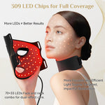 Advanced Black flexible silicone red light therapy mask showing inner surface and LED placement.