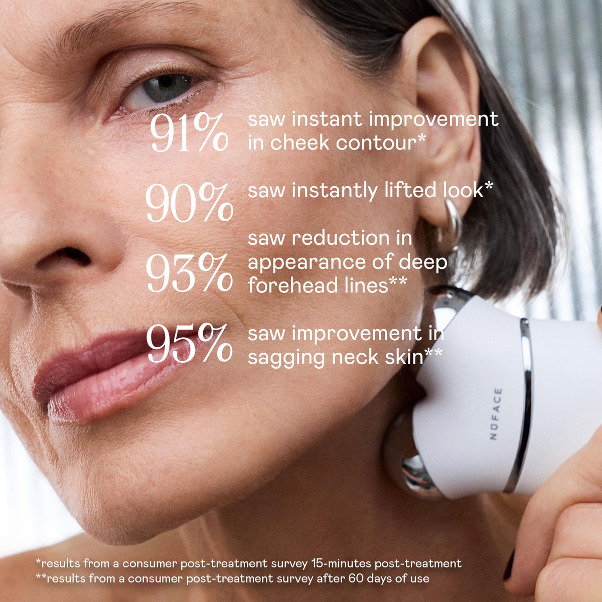 NuFACE microcurrent facial device charging on its specialized power cradle base.