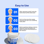 SilkyShark anti aging and acne scar resurfacing pads jar with active ingredients highlighted.