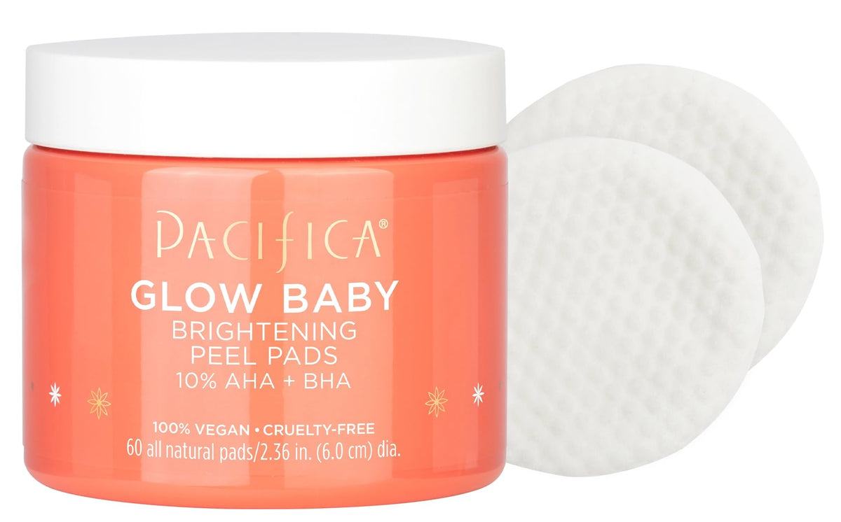 Pacifica 10 percent AHA BHA exfoliating face pads jar packaging