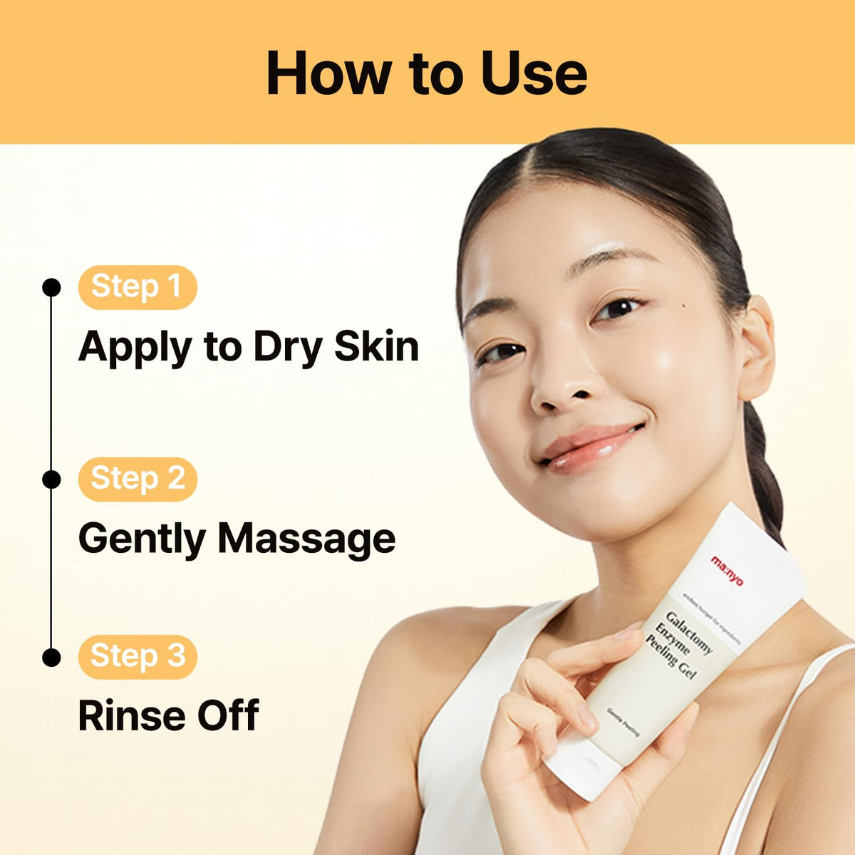 Texture view of the Manyo cellulose peeling gel for smooth and radiant skin.