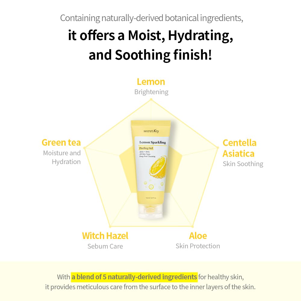 Skincare routine with Secret Key Lemon Sparkling Peeling Gel