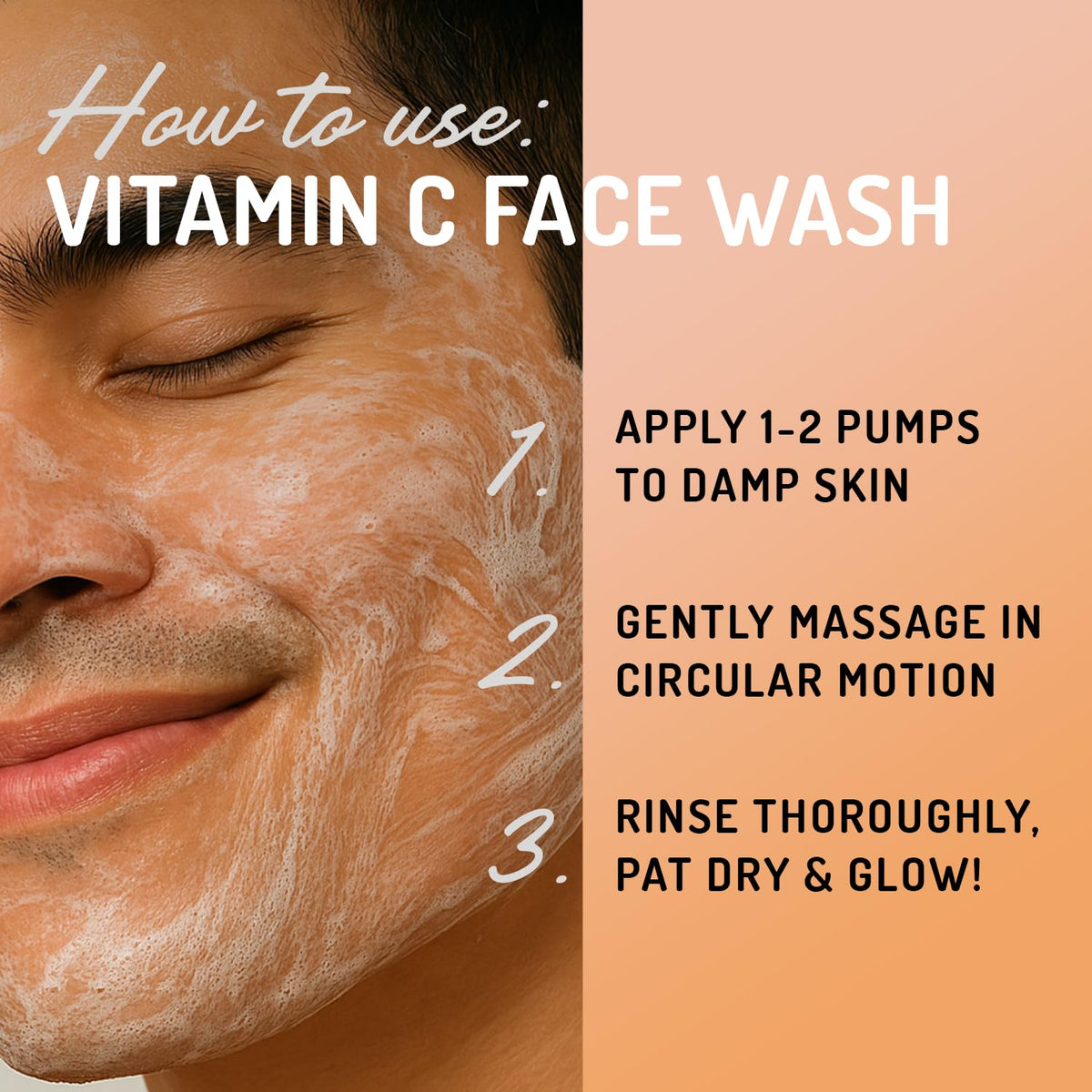 Side view of Eve Hansen Vitamin C facial cleanser bottle