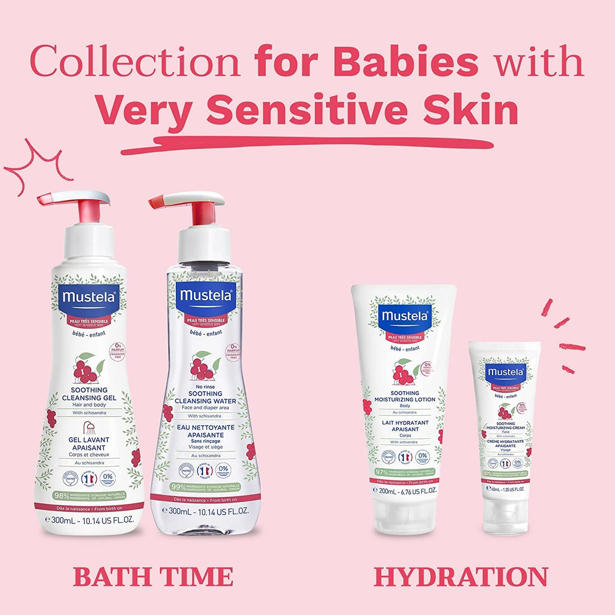 Authentic Mustela baby cleansing gel imported product