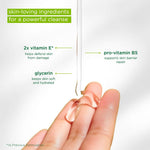Simple facial wash 150ml size comparison view