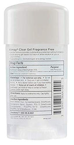 Almay clear gel deodorant 2.25 ounce stick detail