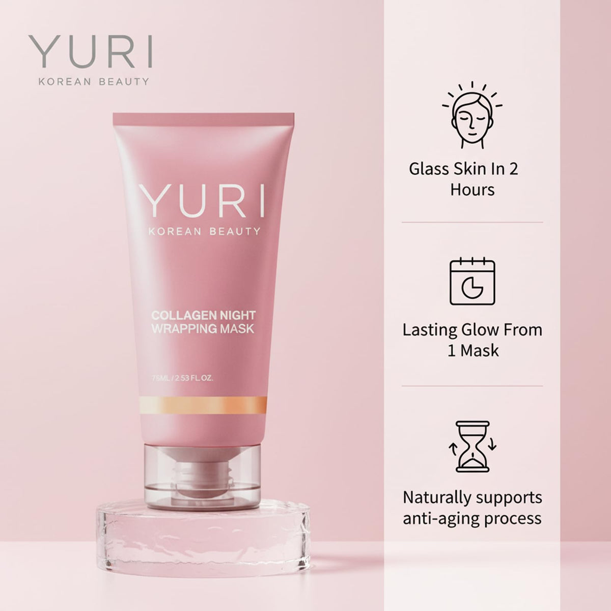 Yuri Beauty Elasticity and Hydration Care mask application on clean skin