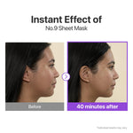 Model wearing Numbuzin Number 9 face mask for jawline contouring