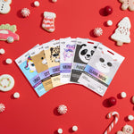 Group of six Epielle animal face masks in gift packaging