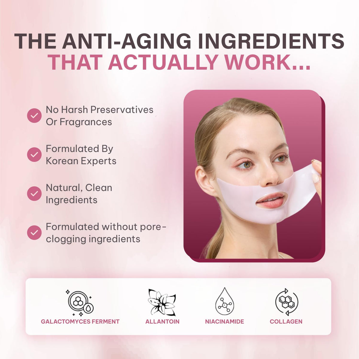 Quasi low molecular collagen mask four count package open displaying hydrogel sheets