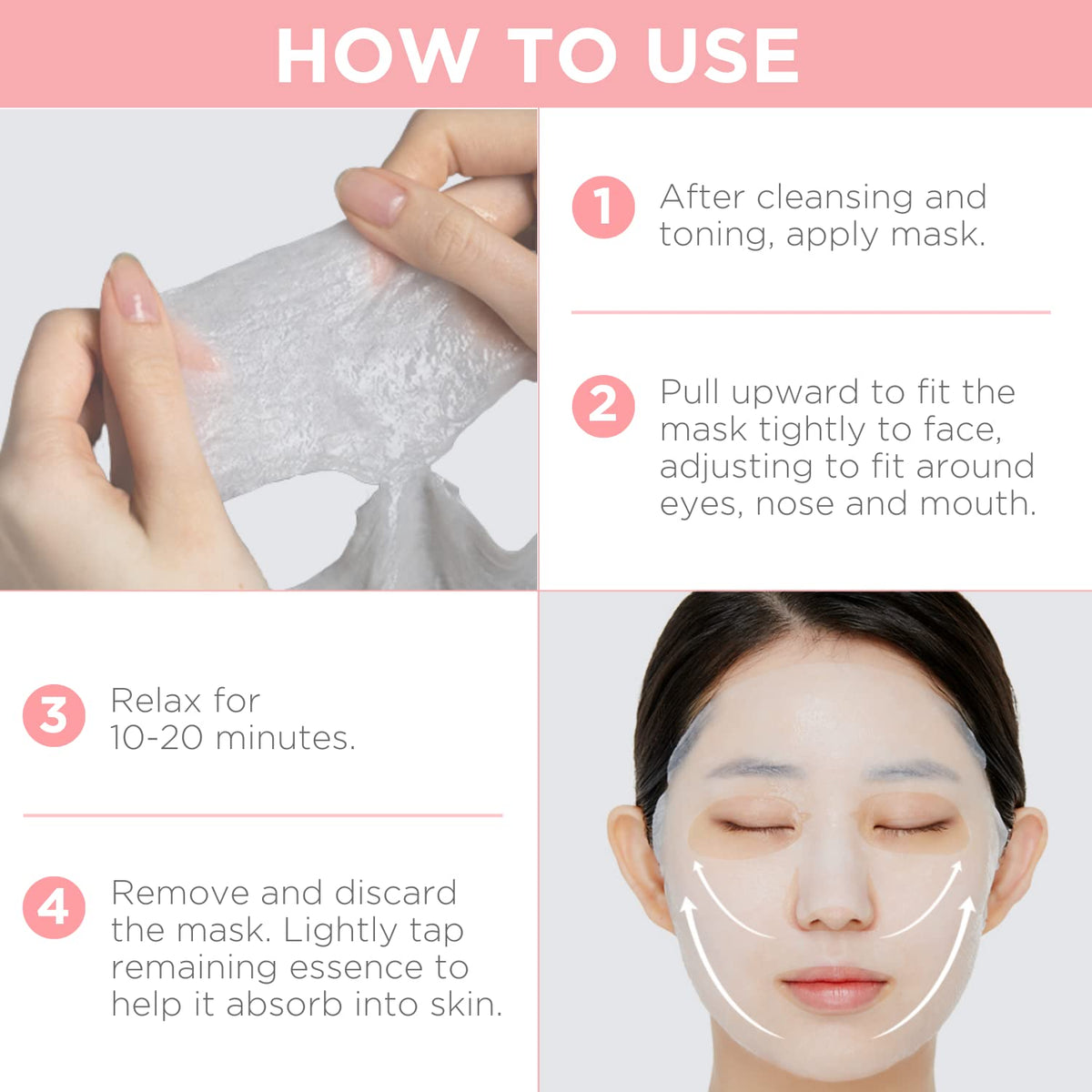 Close up of Mediheal Korean collagen sheet mask texture