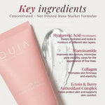 Texture of Quia collagen wrapping mask on skin