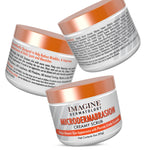 Imagine Dermatology face exfoliator cream packaging showing product weight of three ounces