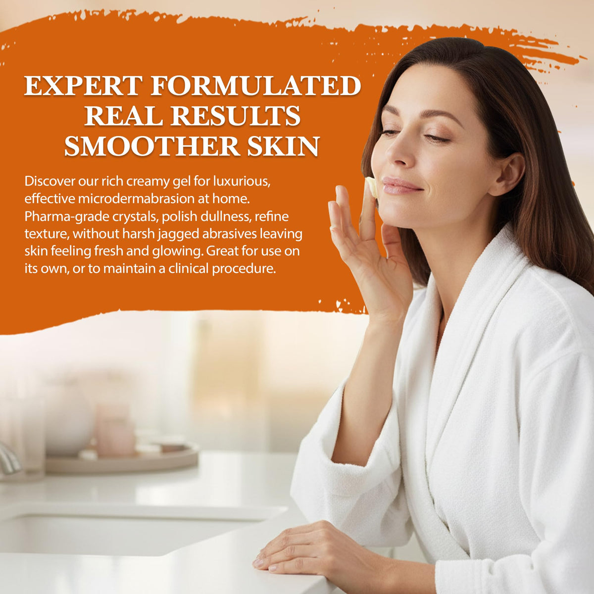 Imagine Dermatology facial scrub container showcasing paraben free and sulfate free ingredients